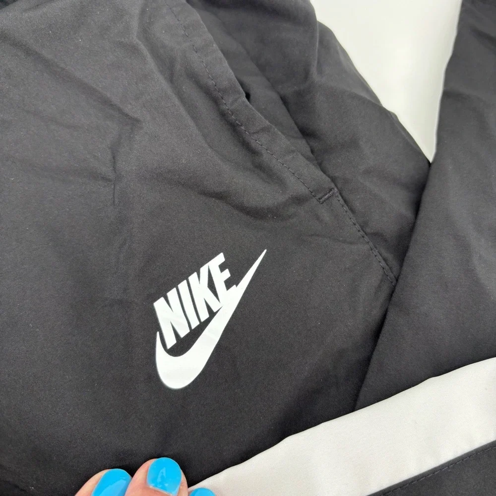 Nike Windbreaker Pants Kids Small Black Excellent Side Stripe Track Jogger Retro